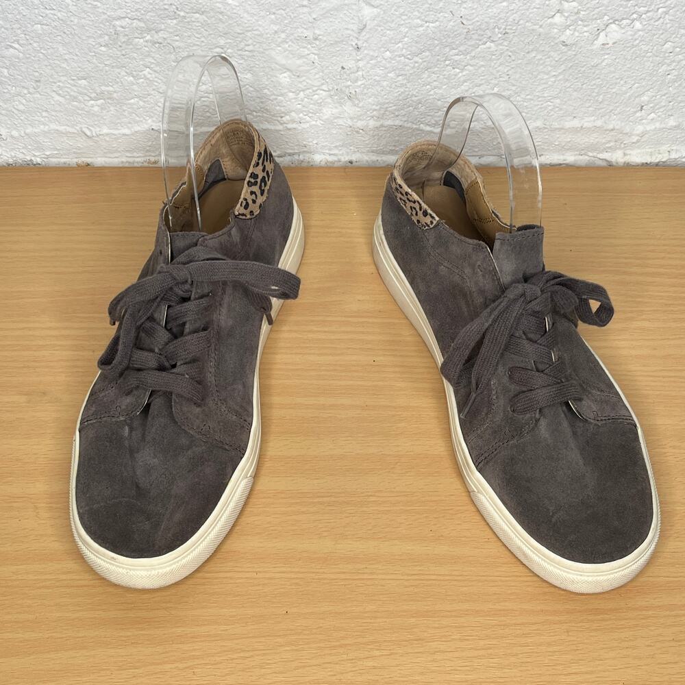 Lucky‎ Brand Women's Gray Leopard Lucia Suede Lace Up Sneakers Sie 8.5